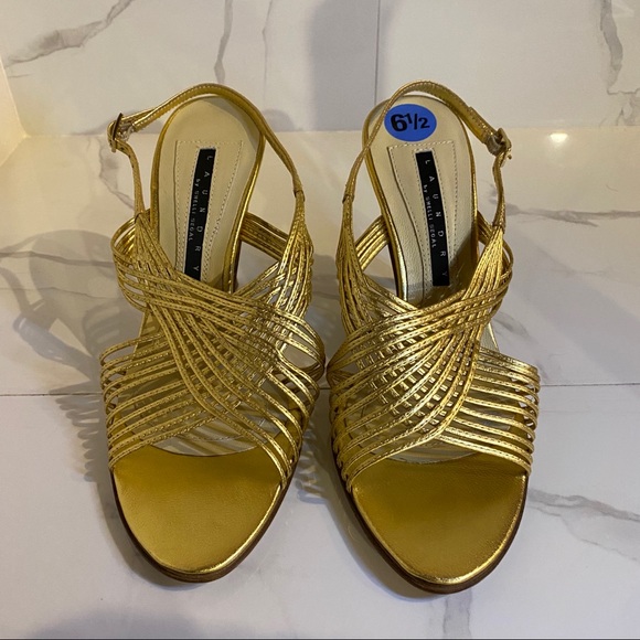 Laundry Gold Heels - Picture 1 of 7